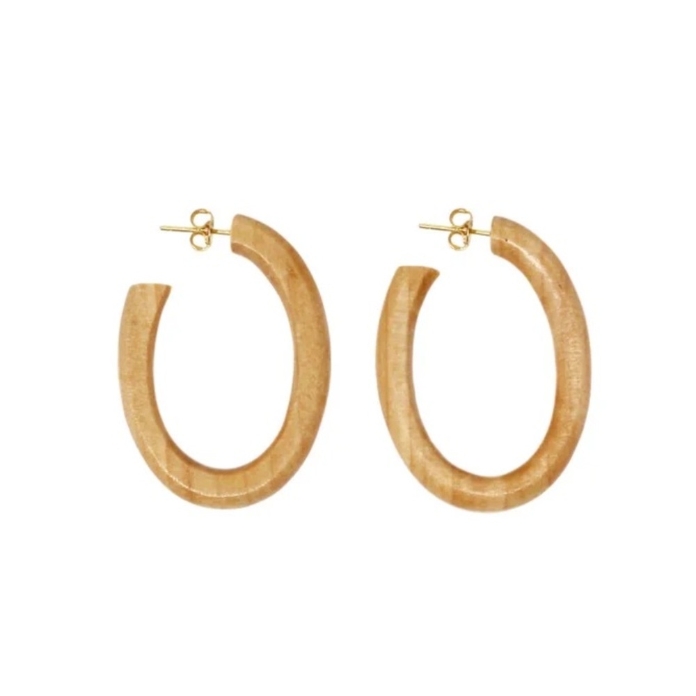 Sophie Monet MINIMAL WOOD HOOP EARRINGS